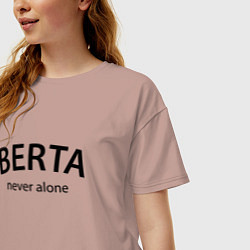 Футболка оверсайз женская Berta never alone - motto, цвет: пыльно-розовый — фото 2