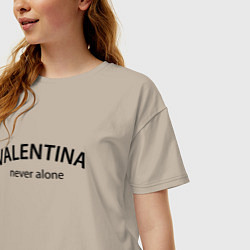 Футболка оверсайз женская Valentina never alone - motto, цвет: миндальный — фото 2