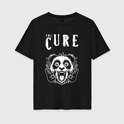 Футболка оверсайз женская The Cure rock panda, цвет: черный