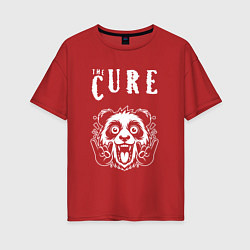 Футболка оверсайз женская The Cure rock panda, цвет: красный