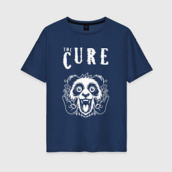 Футболка оверсайз женская The Cure rock panda, цвет: тёмно-синий