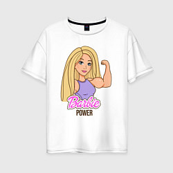 Футболка оверсайз женская Barbie power, цвет: белый