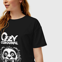 Футболка оверсайз женская Ozzy Osbourne rock panda, цвет: черный — фото 2