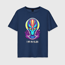 Женская футболка оверсайз I am an alien