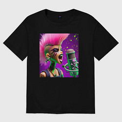 Футболка оверсайз женская Barbie and punks not dead, цвет: черный