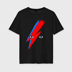 Футболка оверсайз женская Bowie, цвет: черный