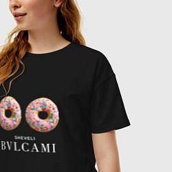 Футболка оверсайз женская Булками шевели, цвет: черный — фото 2
