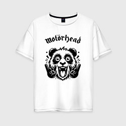 Футболка оверсайз женская Motorhead - rock panda, цвет: белый