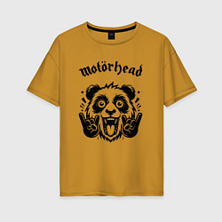 Футболка оверсайз женская Motorhead - rock panda, цвет: горчичный