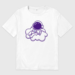Женская футболка оверсайз Космонавт на облачке