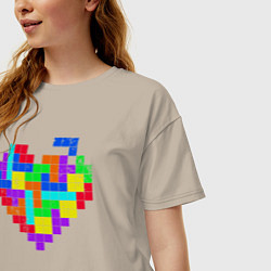 Футболка оверсайз женская Color tetris, цвет: миндальный — фото 2