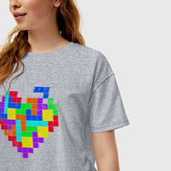 Футболка оверсайз женская Color tetris, цвет: меланж — фото 2