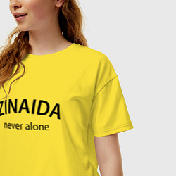 Футболка оверсайз женская Zinaida never alone - motto, цвет: желтый — фото 2