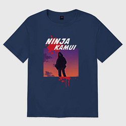 Футболка оверсайз женская Higan - Ninja Kamui, цвет: тёмно-синий