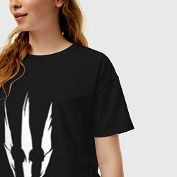 Футболка оверсайз женская Белый логотип дикой охоты из игры Ведьмак 3, цвет: черный — фото 2