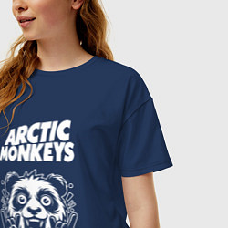 Футболка оверсайз женская Arctic Monkeys rock panda, цвет: тёмно-синий — фото 2