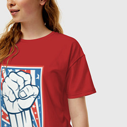Футболка оверсайз женская USA revolution, цвет: красный — фото 2