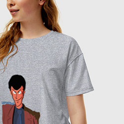 Футболка оверсайз женская Люпен, цвет: меланж — фото 2