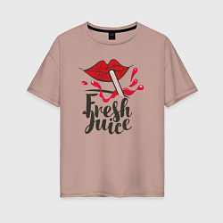 Футболка оверсайз женская Fresh juice, цвет: пыльно-розовый