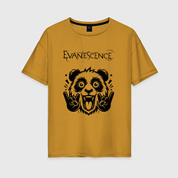 Футболка оверсайз женская Evanescence - rock panda, цвет: горчичный