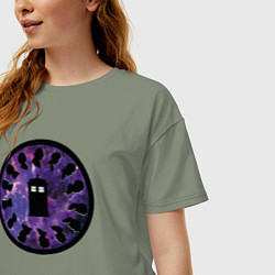 Футболка оверсайз женская Тардис в космосе, цвет: авокадо — фото 2
