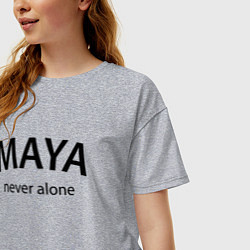 Футболка оверсайз женская Maya never alone- motto, цвет: меланж — фото 2