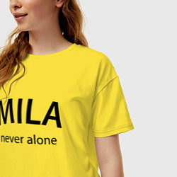 Футболка оверсайз женская Mila never alone - motto, цвет: желтый — фото 2