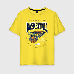 Футболка оверсайз женская Баскетбол Калифорния, цвет: желтый