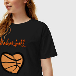 Футболка оверсайз женская Basket lover, цвет: черный — фото 2