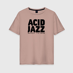 Футболка оверсайз женская Acid jazz in black, цвет: пыльно-розовый
