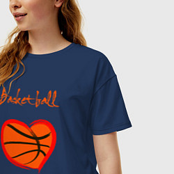 Футболка оверсайз женская Basket love, цвет: тёмно-синий — фото 2