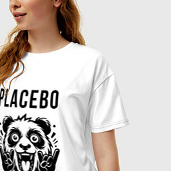 Футболка оверсайз женская Placebo - rock panda, цвет: белый — фото 2