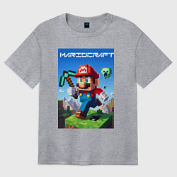 Футболка оверсайз женская Minecraft and Mario - ai art collaboration, цвет: меланж
