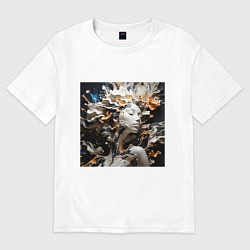 Футболка оверсайз женская Женски силуэт из акрила, цвет: белый