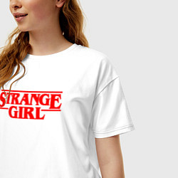 Футболка оверсайз женская Странная девочка, цвет: белый — фото 2