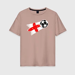Футболка оверсайз женская Футбол Англии, цвет: пыльно-розовый