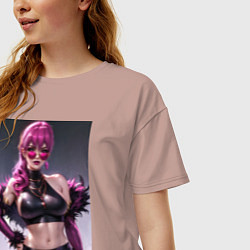 Футболка оверсайз женская Akali Kda League Of Legends, цвет: пыльно-розовый — фото 2