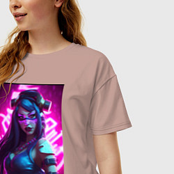Футболка оверсайз женская League Of Legends Akali Kda, цвет: пыльно-розовый — фото 2