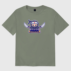 Футболка оверсайз женская Суши ниндзя, цвет: авокадо