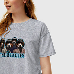 Футболка оверсайз женская Beatles beagles, цвет: меланж — фото 2