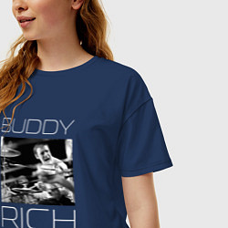 Футболка оверсайз женская Легенда джаза Бадди Рич, цвет: тёмно-синий — фото 2