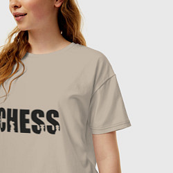 Футболка оверсайз женская Chess арт, цвет: миндальный — фото 2