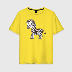 Футболка оверсайз женская Маленькая зебра, цвет: желтый