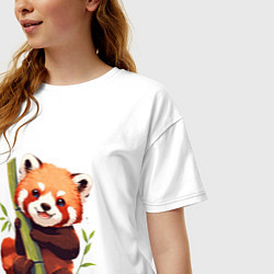 Футболка оверсайз женская The Red Panda, цвет: белый — фото 2