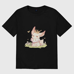 Футболка оверсайз женская Королевский лисенок, цвет: черный