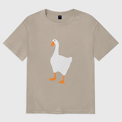 Футболка оверсайз женская Untitled goose game honk, цвет: миндальный