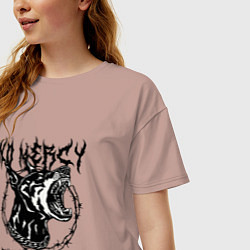 Футболка оверсайз женская Нет пощады нечестивым, цвет: пыльно-розовый — фото 2