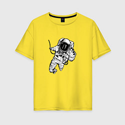 Футболка оверсайз женская Alone astronaut, цвет: желтый