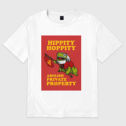 Футболка оверсайз женская Лягушка революционер, цвет: белый