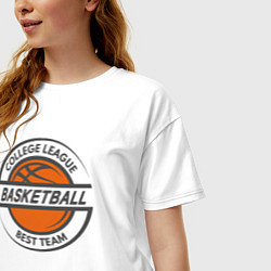 Футболка оверсайз женская Basketball best team, цвет: белый — фото 2